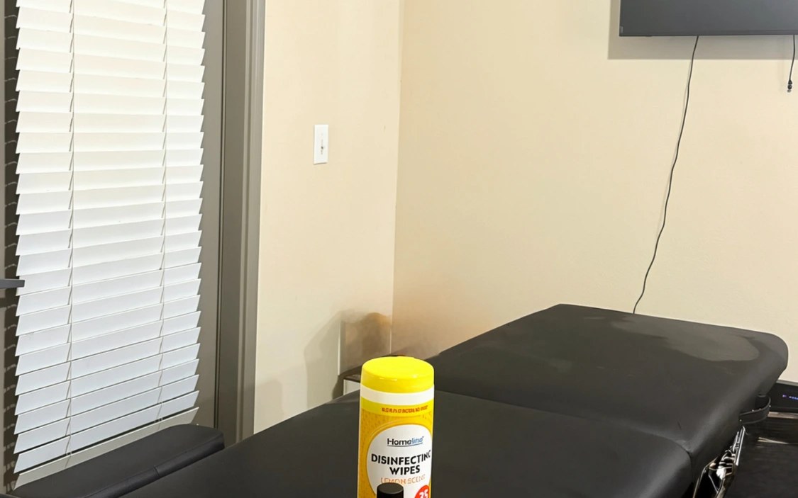 Mahogany's professional massage table, premium oils and fresh setup
